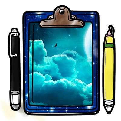 blank clip board with pen