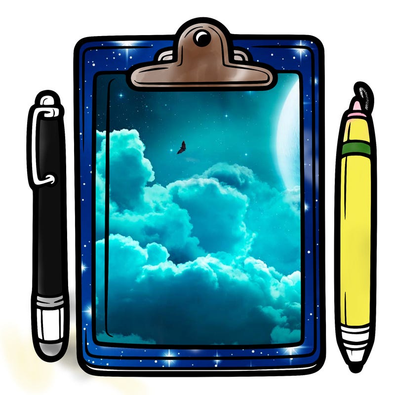 blank clip board with pen