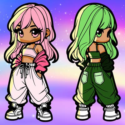 girl in crop top and baggy pants