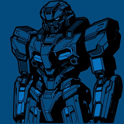 mecha with futuristic armor plating.