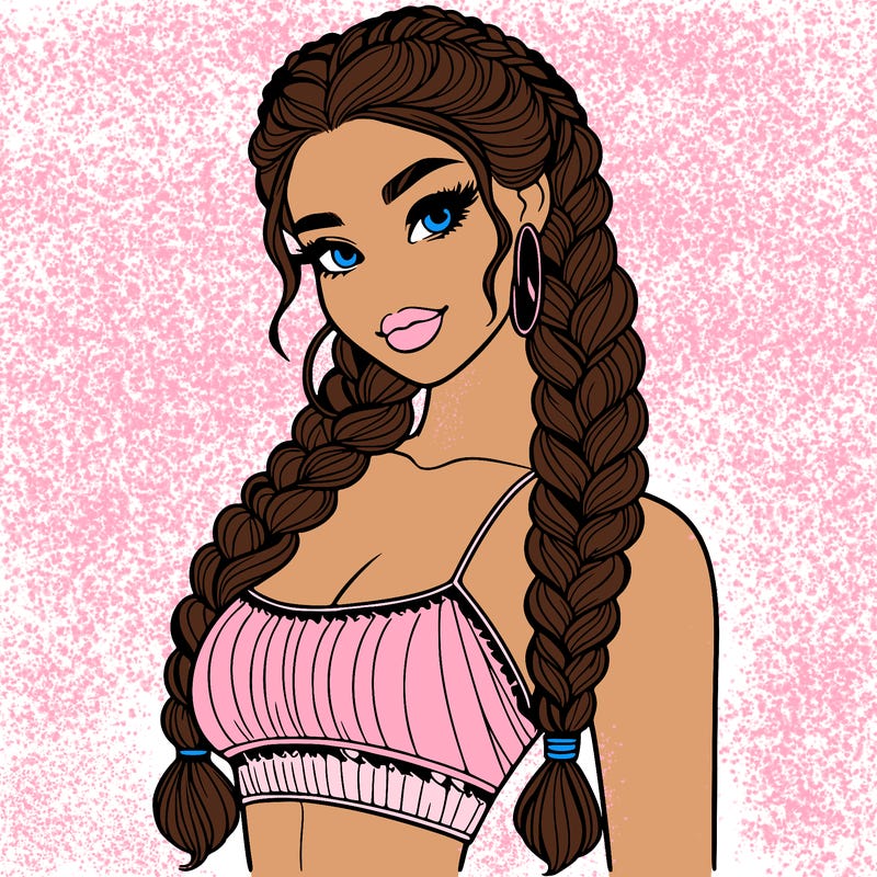 beautiful woman with braided hair crop top