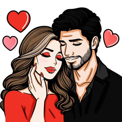 man and woman in love realistic