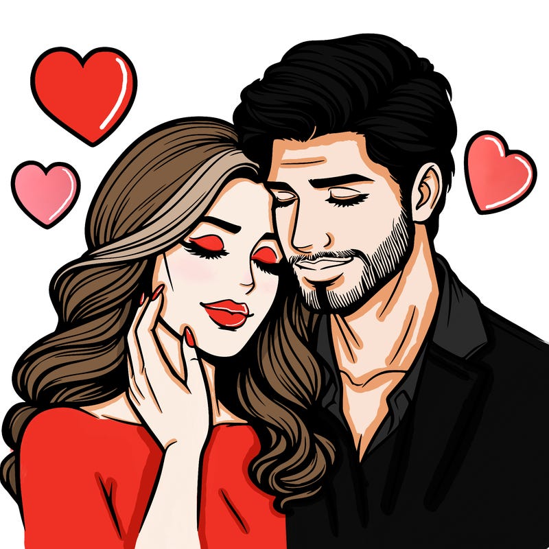 man and woman in love realistic