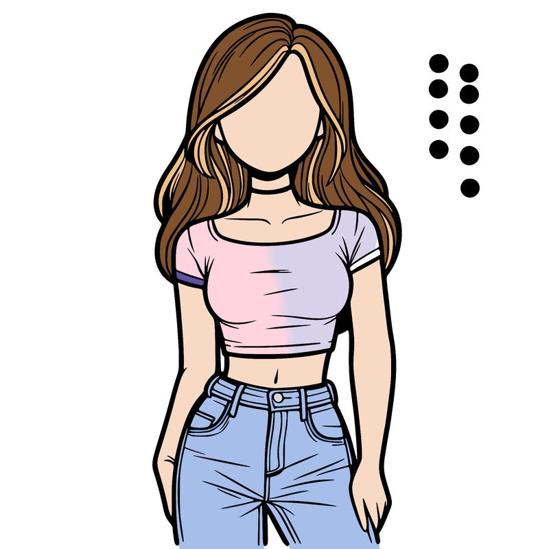girl with a crop top and jeans