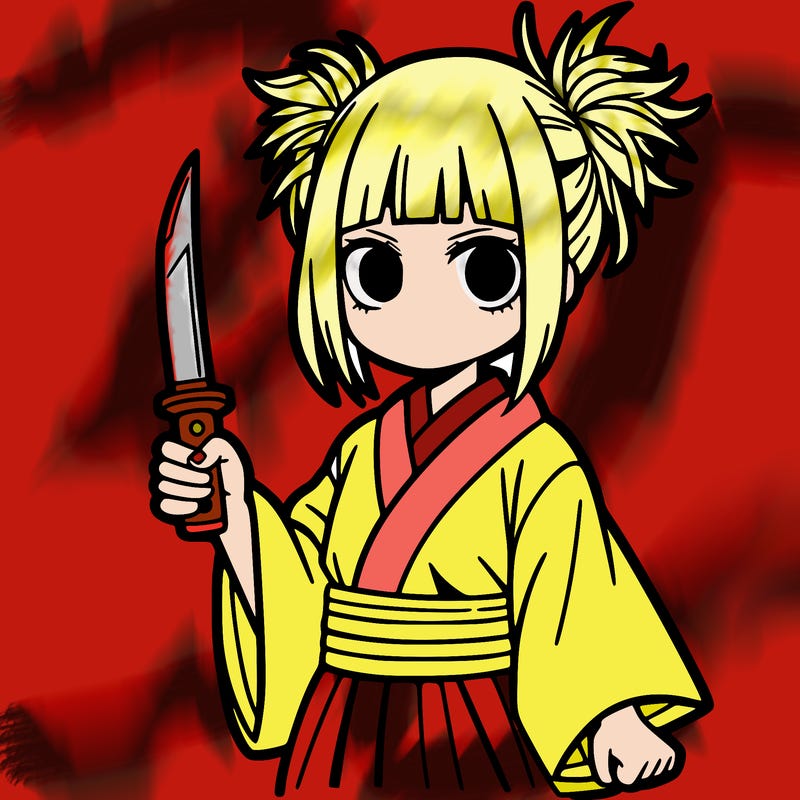 toga himiko holding a knife