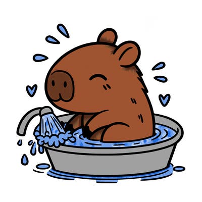 capybara taking a bath