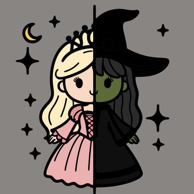 split princess and witch