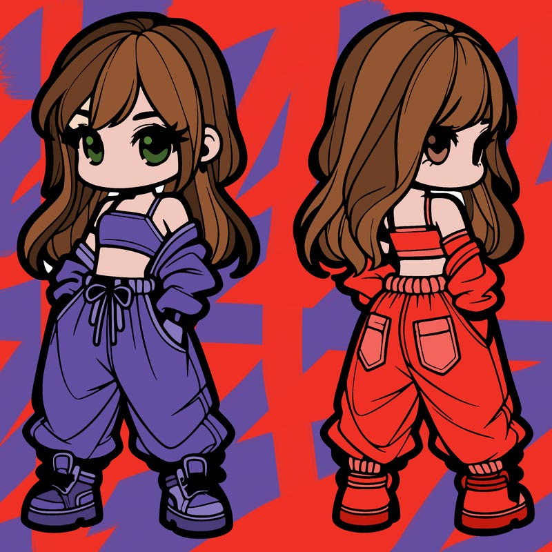 girl in crop top and baggy pants