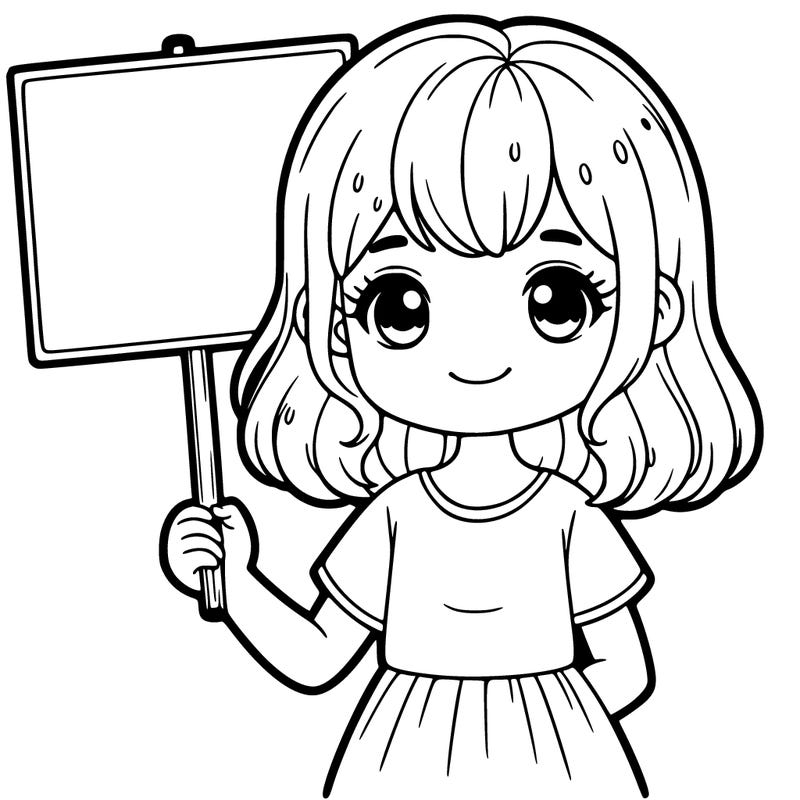 girl holding a sign