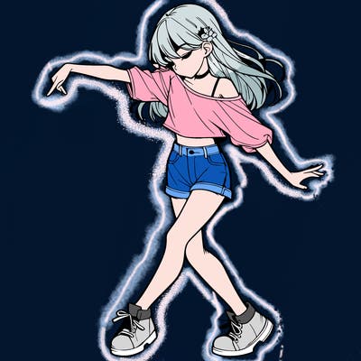 realistic girl danceing
