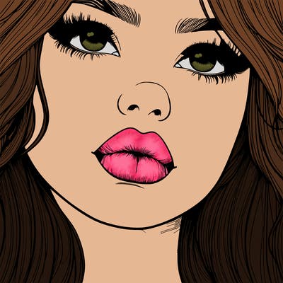 really realistic girl with lips