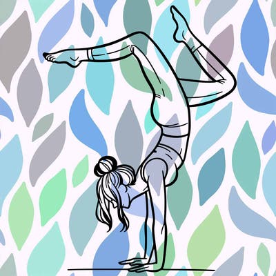 a woman doing a handstand