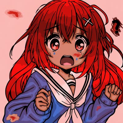 anime girl scared