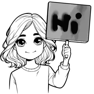 realistic girl holding up a sign