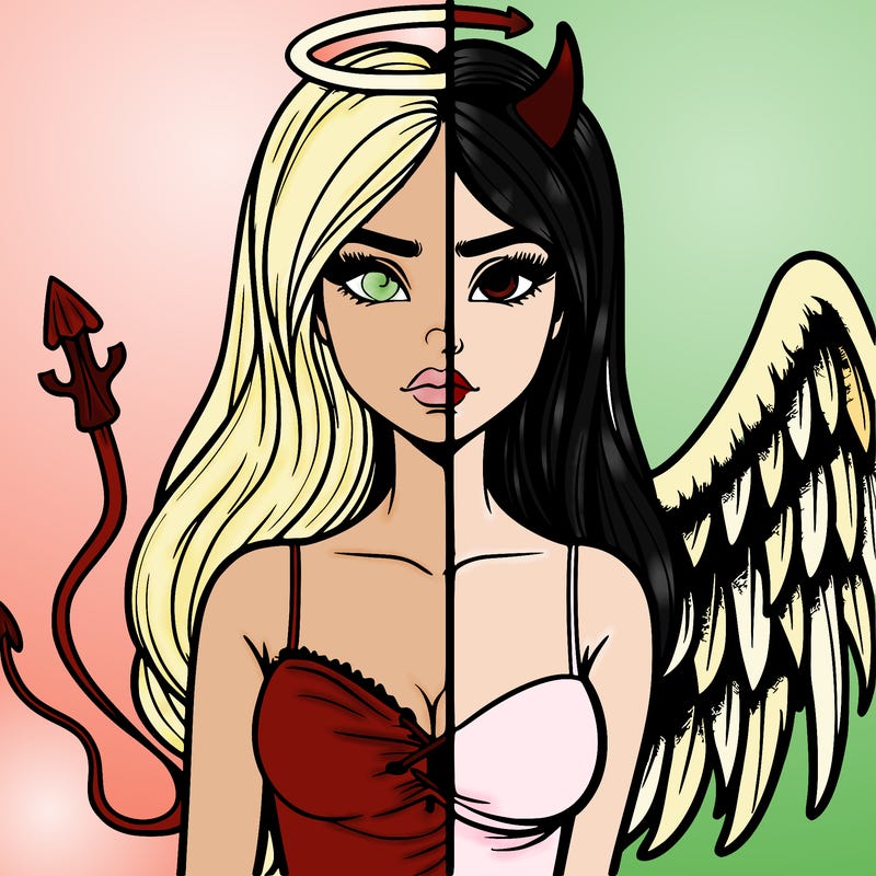 devil vs angel realistic girl