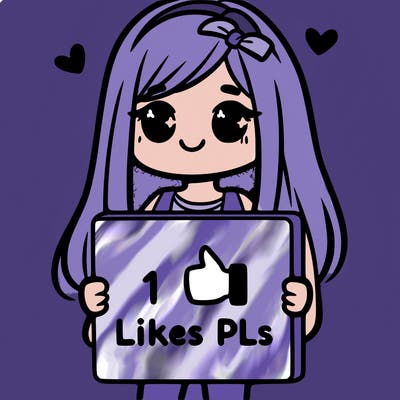girl holding a sign saying 10 likes pls