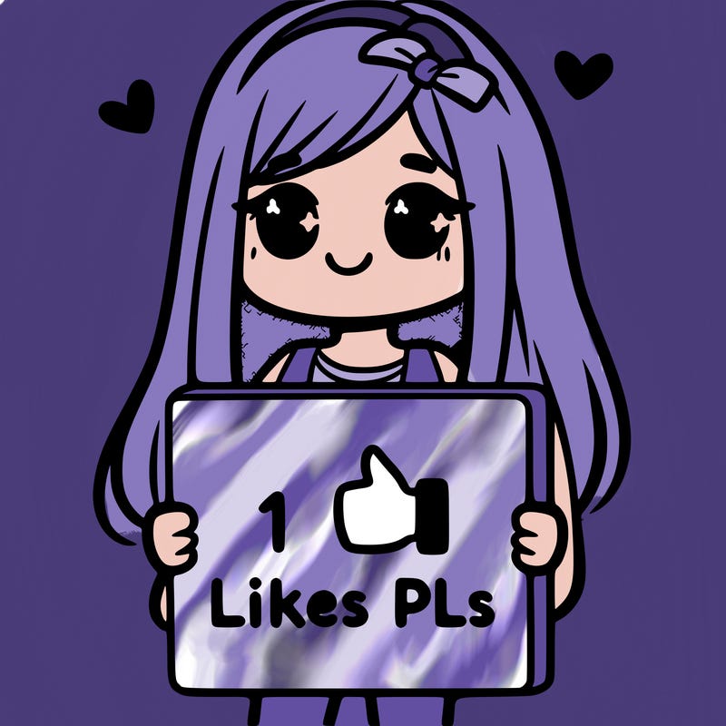 girl holding a sign saying 10 likes pls