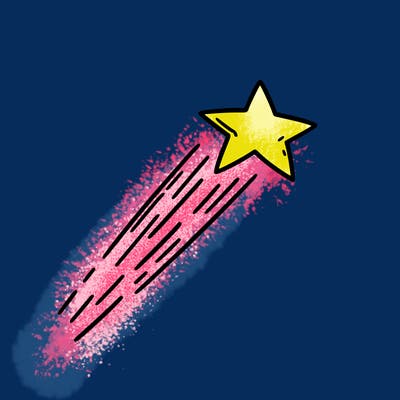 a shooting star in the sky