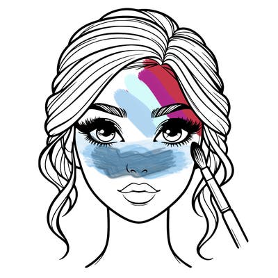 realistic person with makeup
