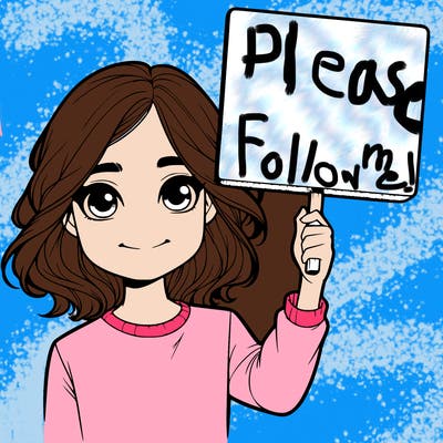 realistic girl holding up a sign