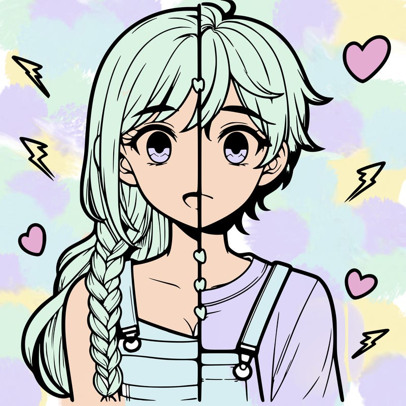 realistic girl boy split