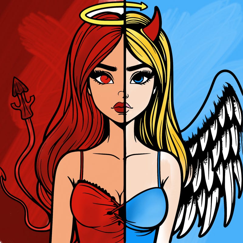 devil vs angel realistic girl