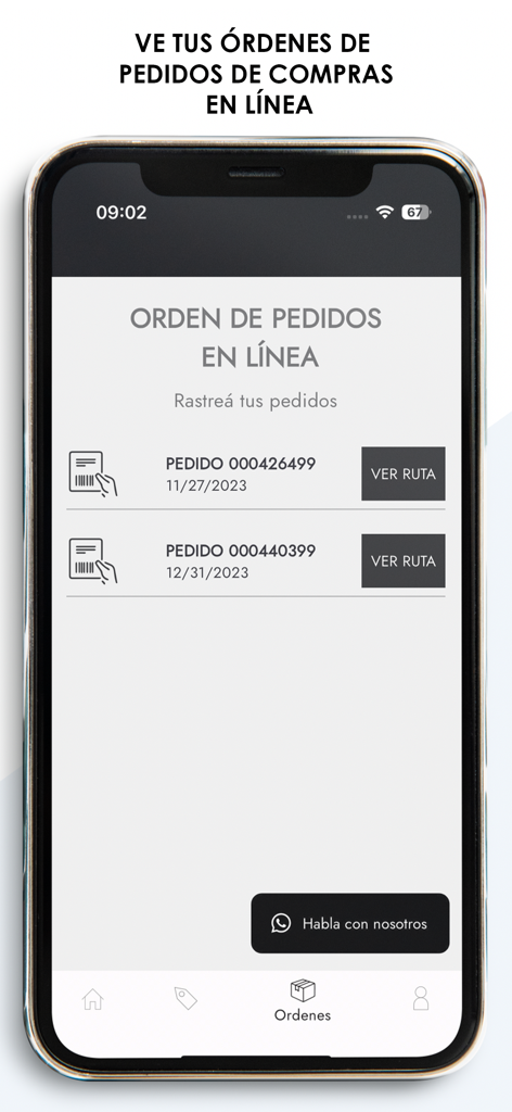 Tiendas Ekono - Tela do aplicativo Tiendas Ekono para rastrear o status do pedido online e rotas de entrega