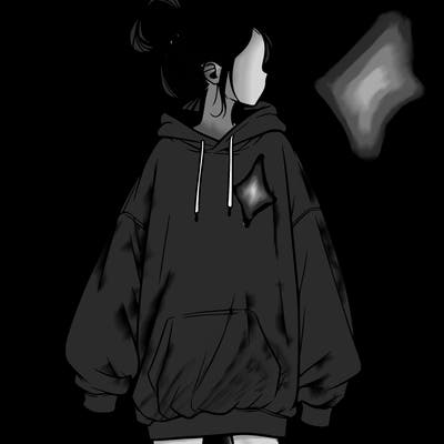 realistic girl with a oversized sweatshirt on and a bun