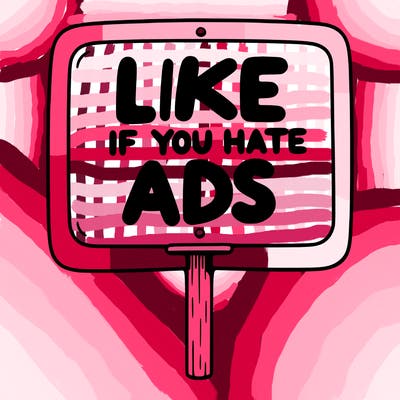 a sign that says like if you hate ads