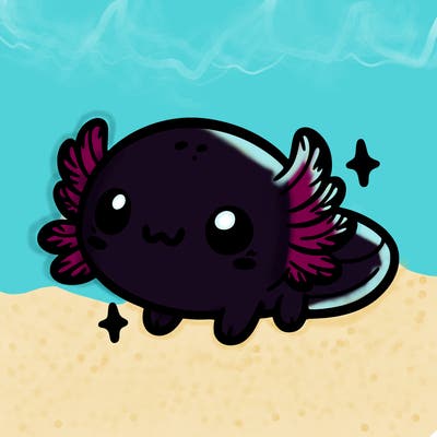 cute easy baby axolotl