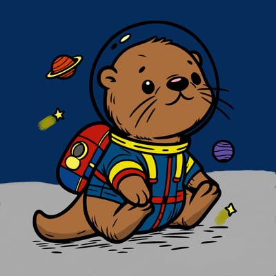 otter in a space suit