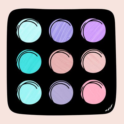 square with 6 empty circles inside