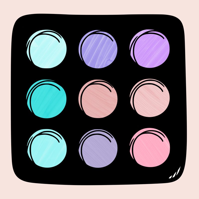 square with 6 empty circles inside