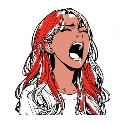 screaming realistic, girl