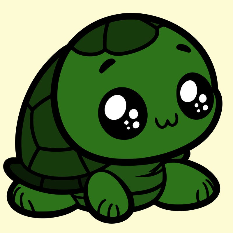 cute little animated turtle