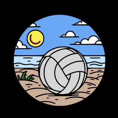 volleyball on a beach
