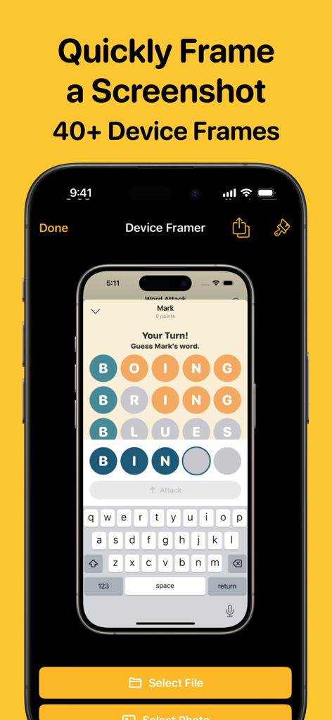 Picasso App Screenshot Studio - Interfaz de Picasso App Screenshot Studio mostrando una captura de pantalla de iPhone siendo envuelta automáticamente en un marco de dispositivo profesional.