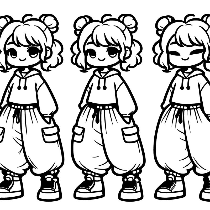 calm realistic girl in a big baggy outfit #cute #tomboy