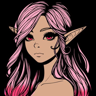 elf girl realistic dark fantasy