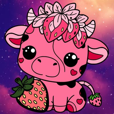 cute strawberry cow