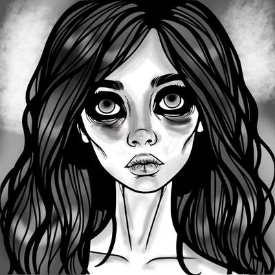 scary beautiful realistic girl