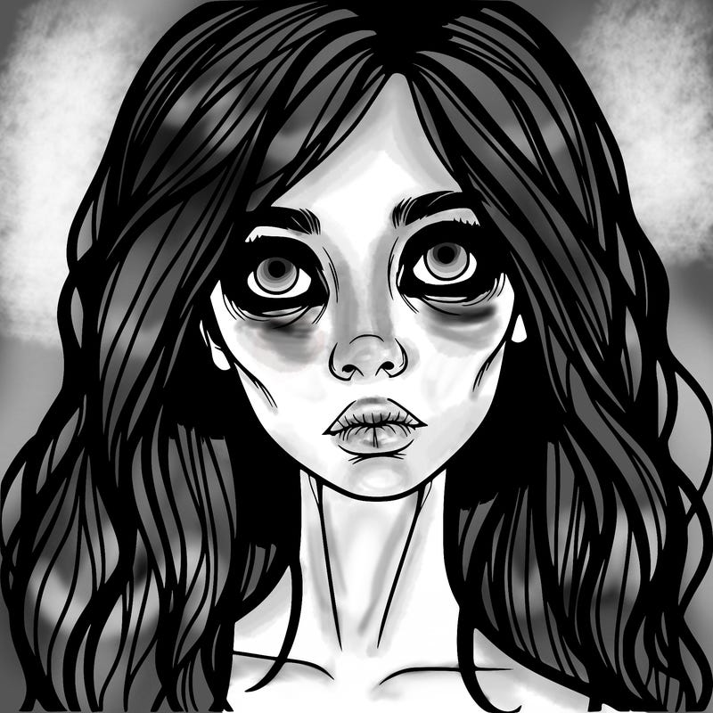 scary beautiful realistic girl