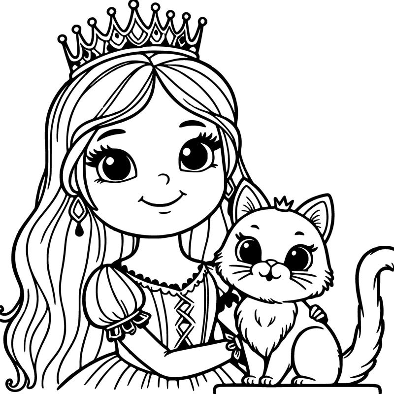 a princess with her cat