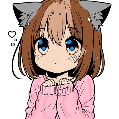 shy anime catgirl
