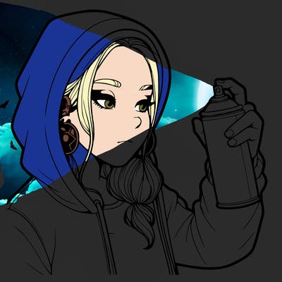 a realistic girl, spray painting