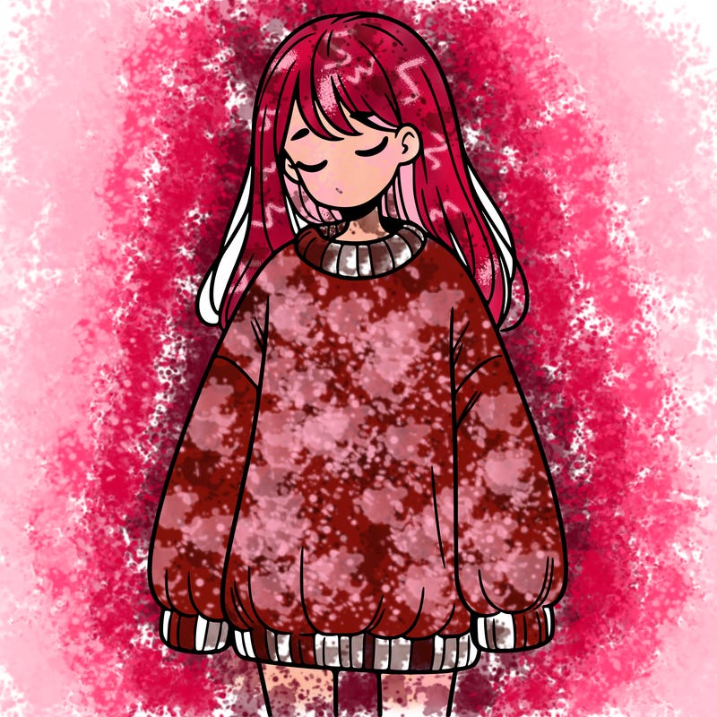 a girl with an oversized sweater