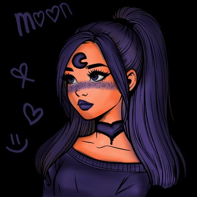 realistic girl with a high ponytail