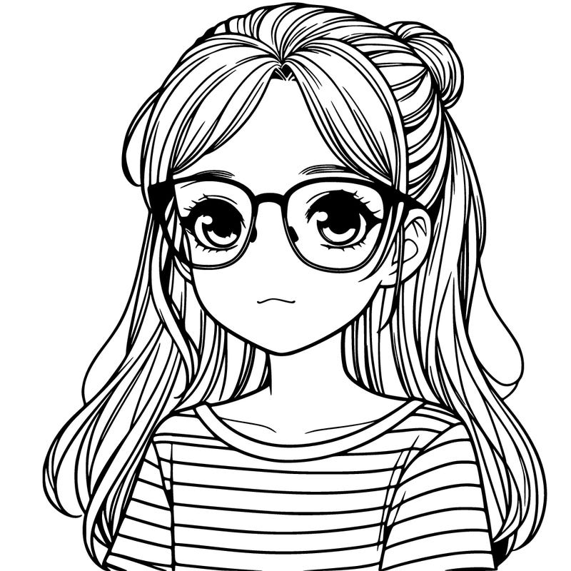 a girl with glasses she is realistic