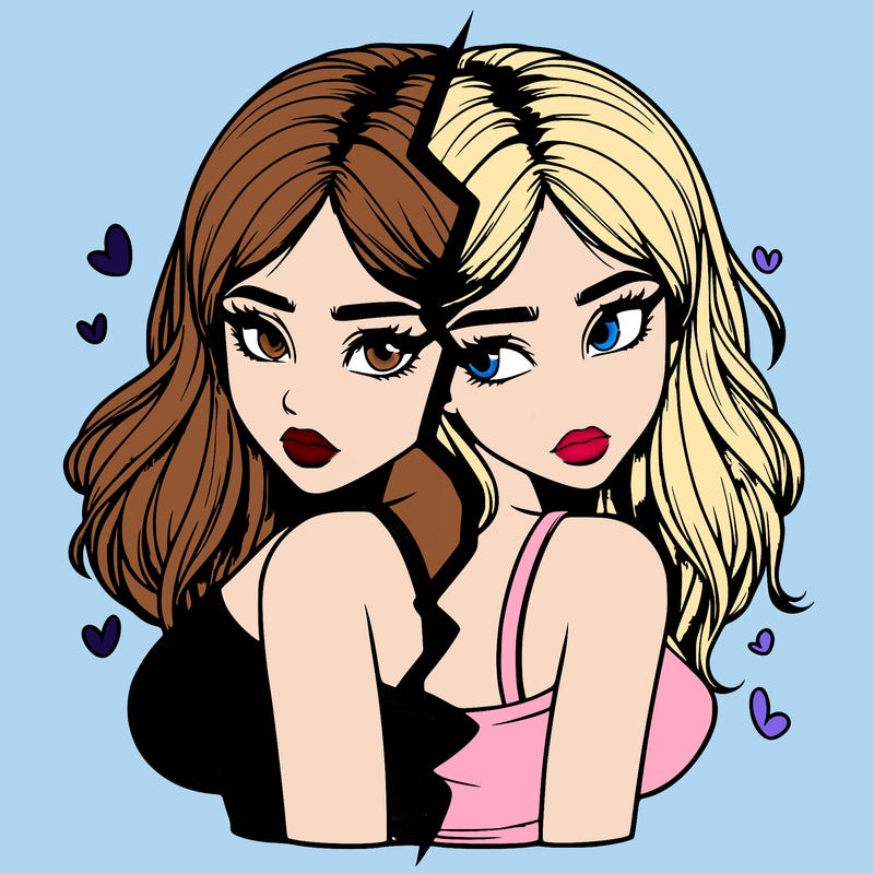 realistic girl split