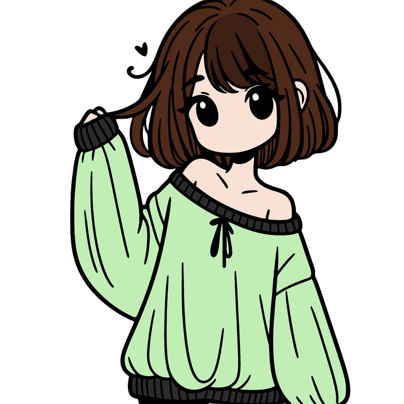 girl in baggy sweater hanging off her shoulder